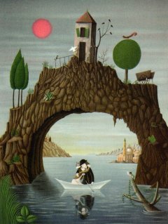 夏のボート遊び　57 x 43 cm